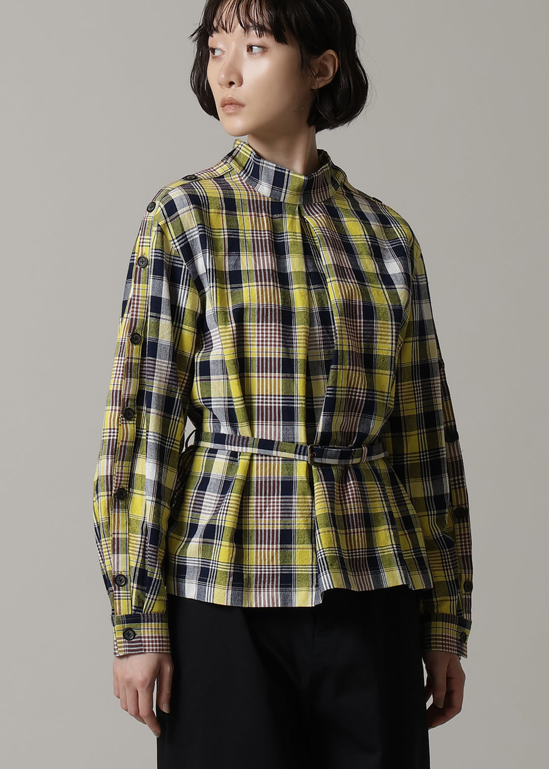 Xing Side Button Tunic 56dt check – マザーハウス 公式サイト