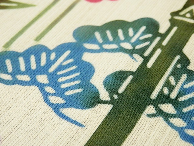 源氏物語 浴衣反物 綿麻ゆかた 本染 紅型調ゆかた 福岡市南区の呉服店