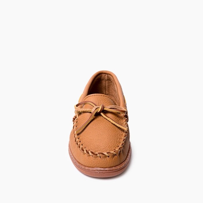 Minnetonka Moccasins 890 - Men's Moosehide Hardsole Moccasin - Natural