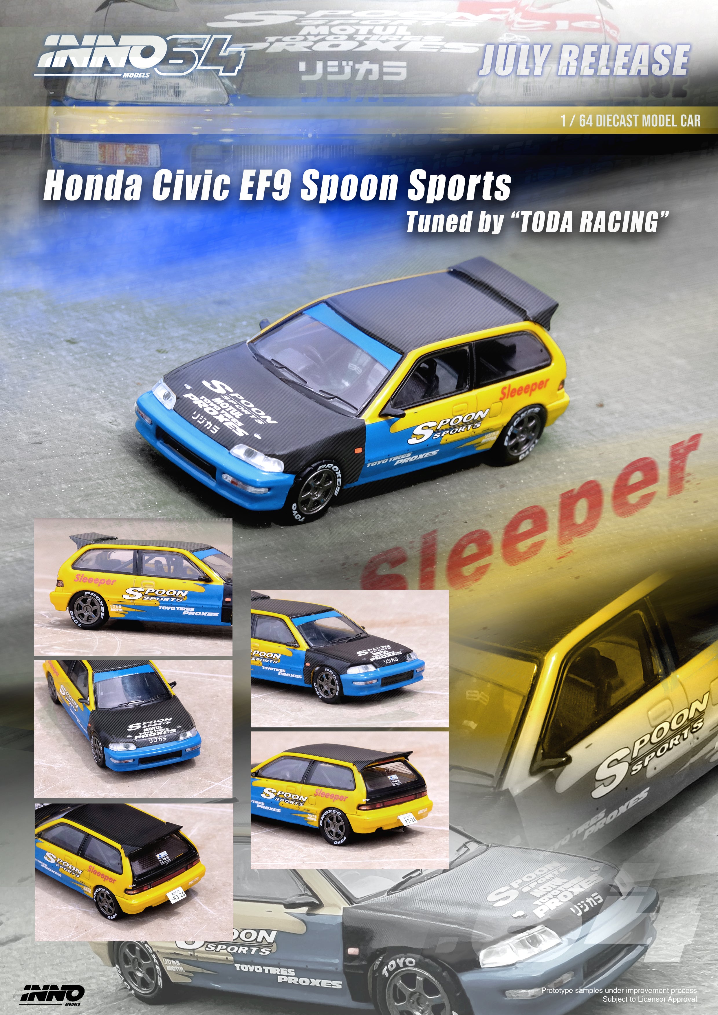 INNO64 1:64 Honda Civic (EF9) Spoon Livery Tuned by 