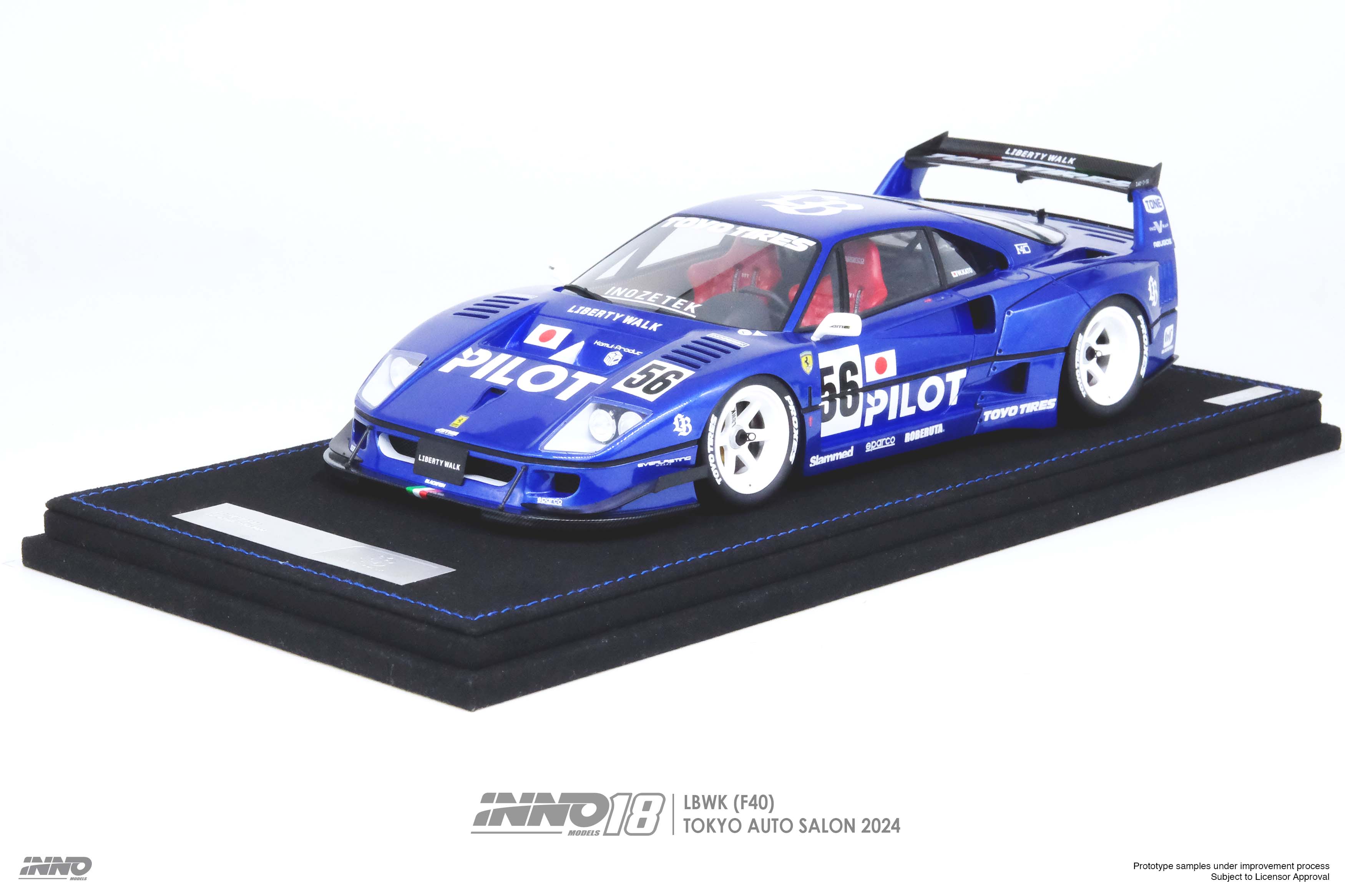 INNO Models 1:18 Ferrari F40 Liberty Walk in White Tokyo Auto