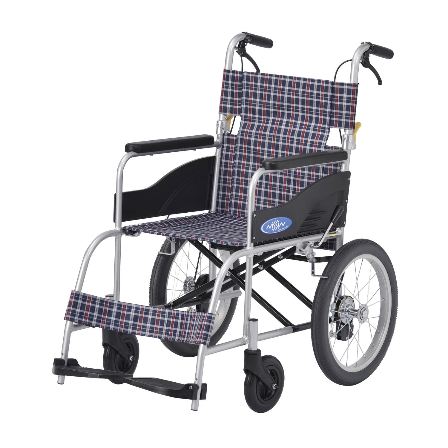 車いす(自走・アルミ)背折れ 自走用・背折れ 車椅子 24-3071-01 日進