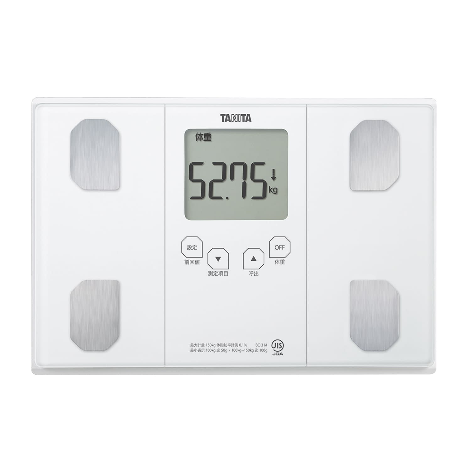 体組成計 体重計 24-9134-00 タニタ BC-314-WH(パールホワイト