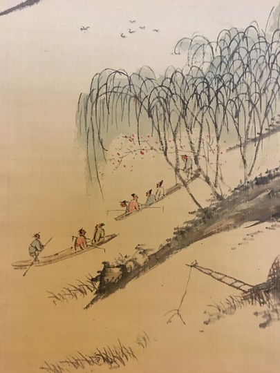 中西耕石 桃花山水図｜古美術・掛け軸の販売・買取・鑑定-松本松栄堂