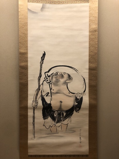 柴田是真 月下布袋図｜古美術・掛け軸の販売・買取・鑑定-松本松栄堂