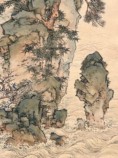 山本梅逸 青緑蓬莱山図｜古美術・掛け軸の販売・買取・鑑定-松本松栄堂