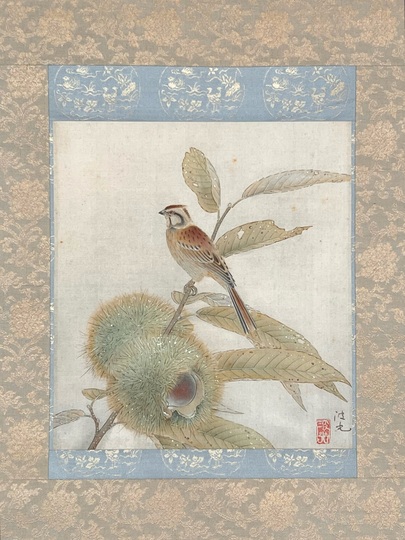 入江波光 栗に小禽｜古美術・掛け軸の販売・買取・鑑定-松本松栄堂