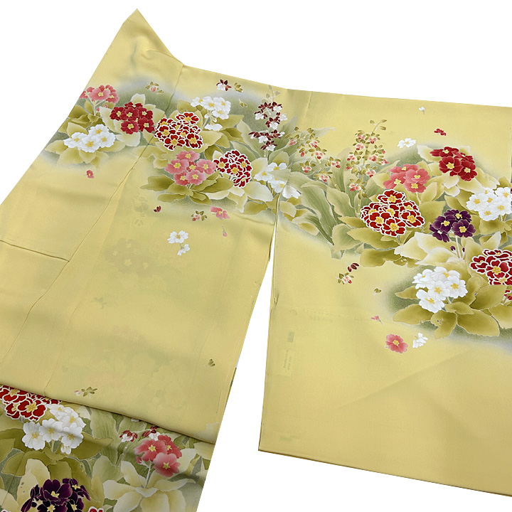 鮮やかに彩られた幻のブランド染の北川謹製の特選訪問着 鮮やかに彩