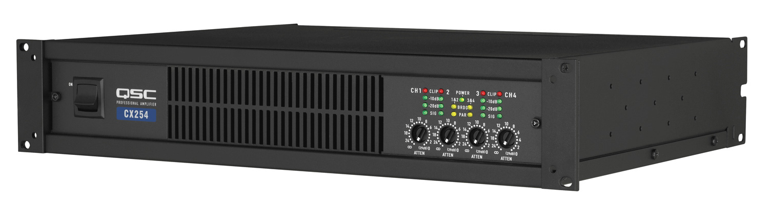 QSC CX204V 2RU 4 Channel Power Amplifier (200 Watts/Channel at 70V)
