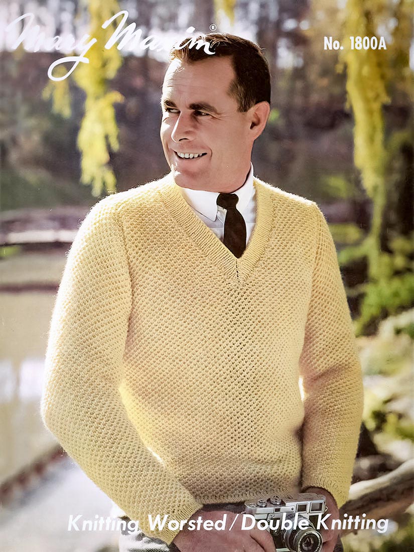 Men's V-Neck Pullover Pattern – Mary Maxim Ltd