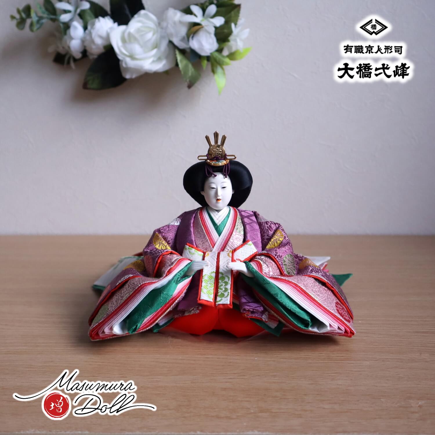 大橋弌峰作 京都 芥子 朱雀大路大極殿雛 正絹西陣織 京頭師：川瀬猪山