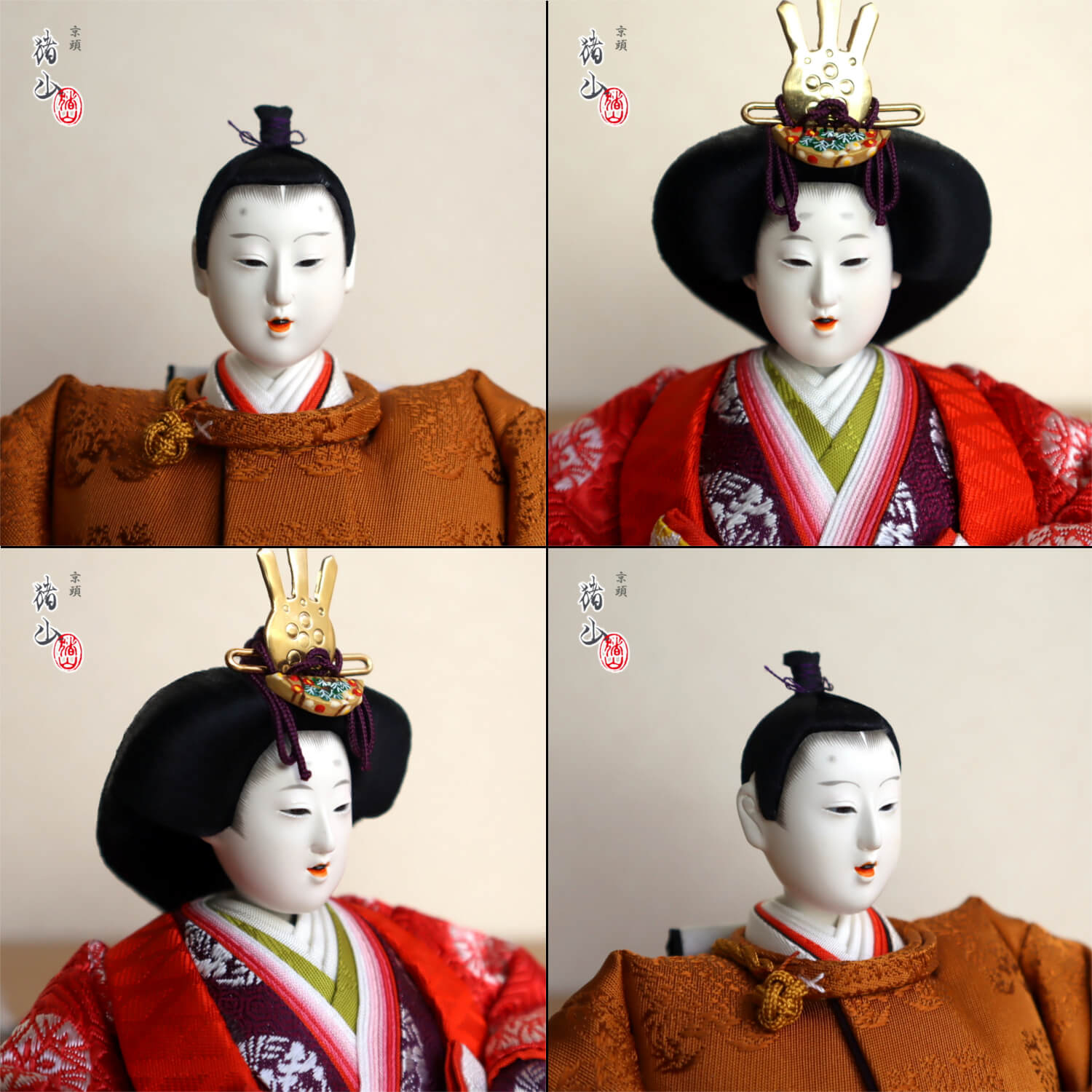 大橋弌峰作 京都 芥子 正絹西陣織黄櫨染 朱雀大路大極殿雛 天皇陛下 京