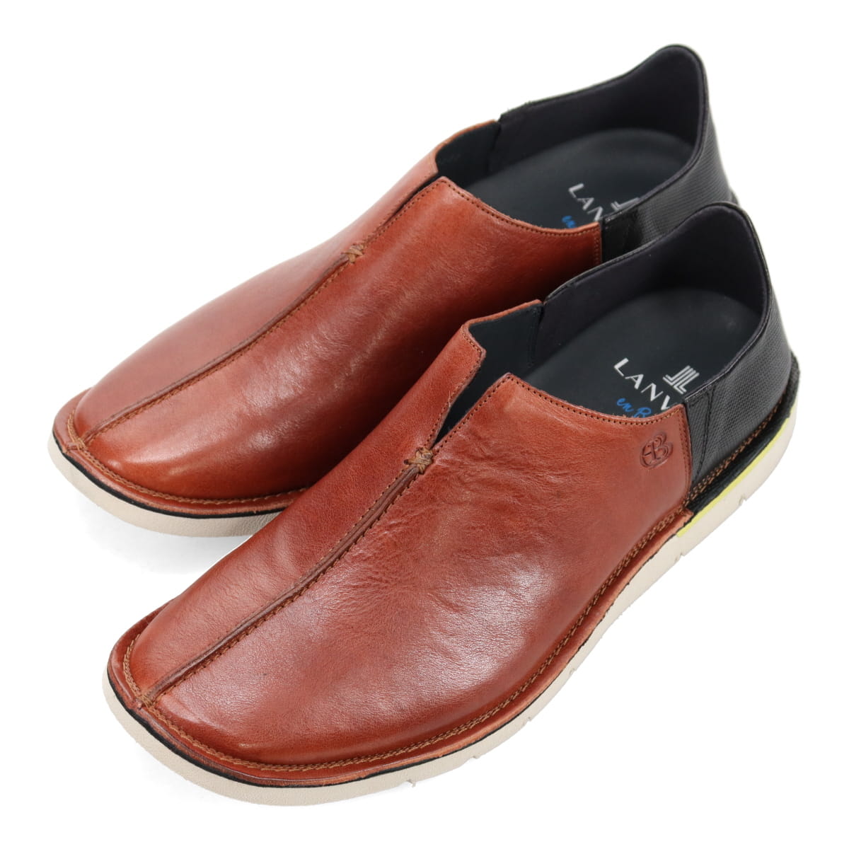 LANVIN en Bleu プラットステッチダウン センターシーム・スリッポン