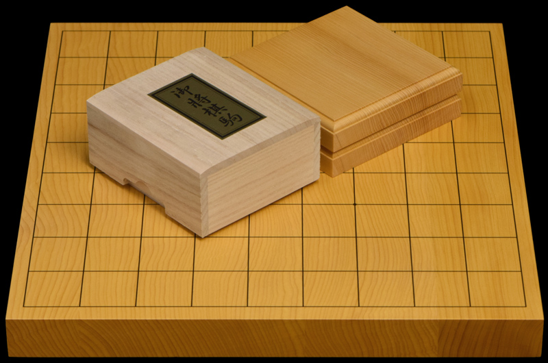本榧1寸卓上将棋盤セット（ハギ盤・上） | 前川榧碁盤店