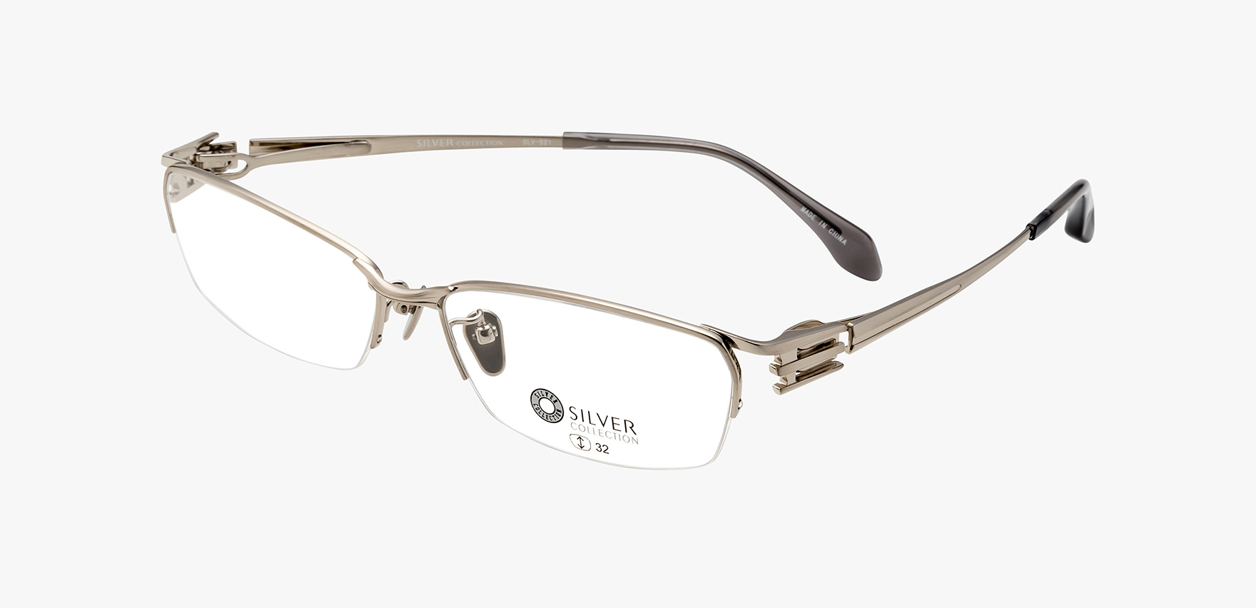 ｼﾙﾊﾞｰｺﾚｸｼｮﾝ SLV-521(57 ｼｬｰﾘﾝｸﾞｼﾙﾊﾞｰ): メガネフレーム｜眼鏡市場