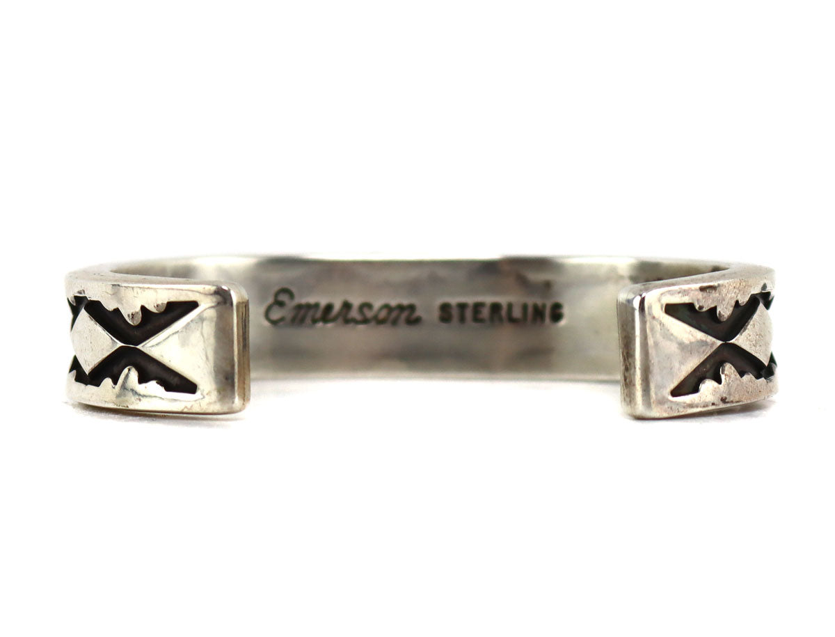 Emerson Bill - Navajo - Sterling Silver Stamped Bracelet c. 1970s, siz