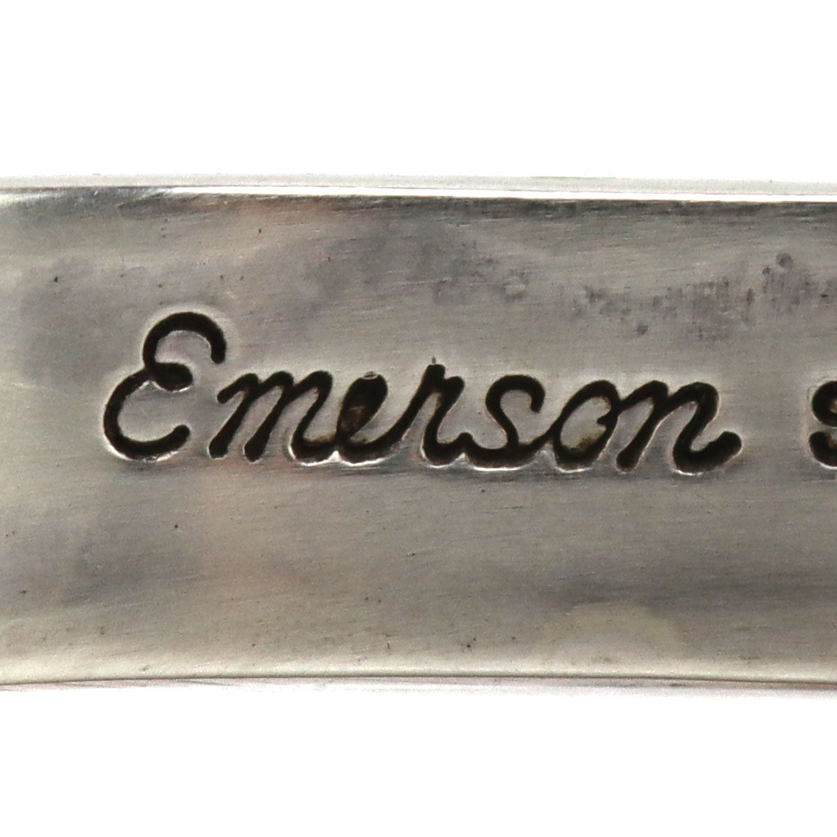 Emerson Bill - Navajo - Sterling Silver Stamped Bracelet c. 1970s, siz