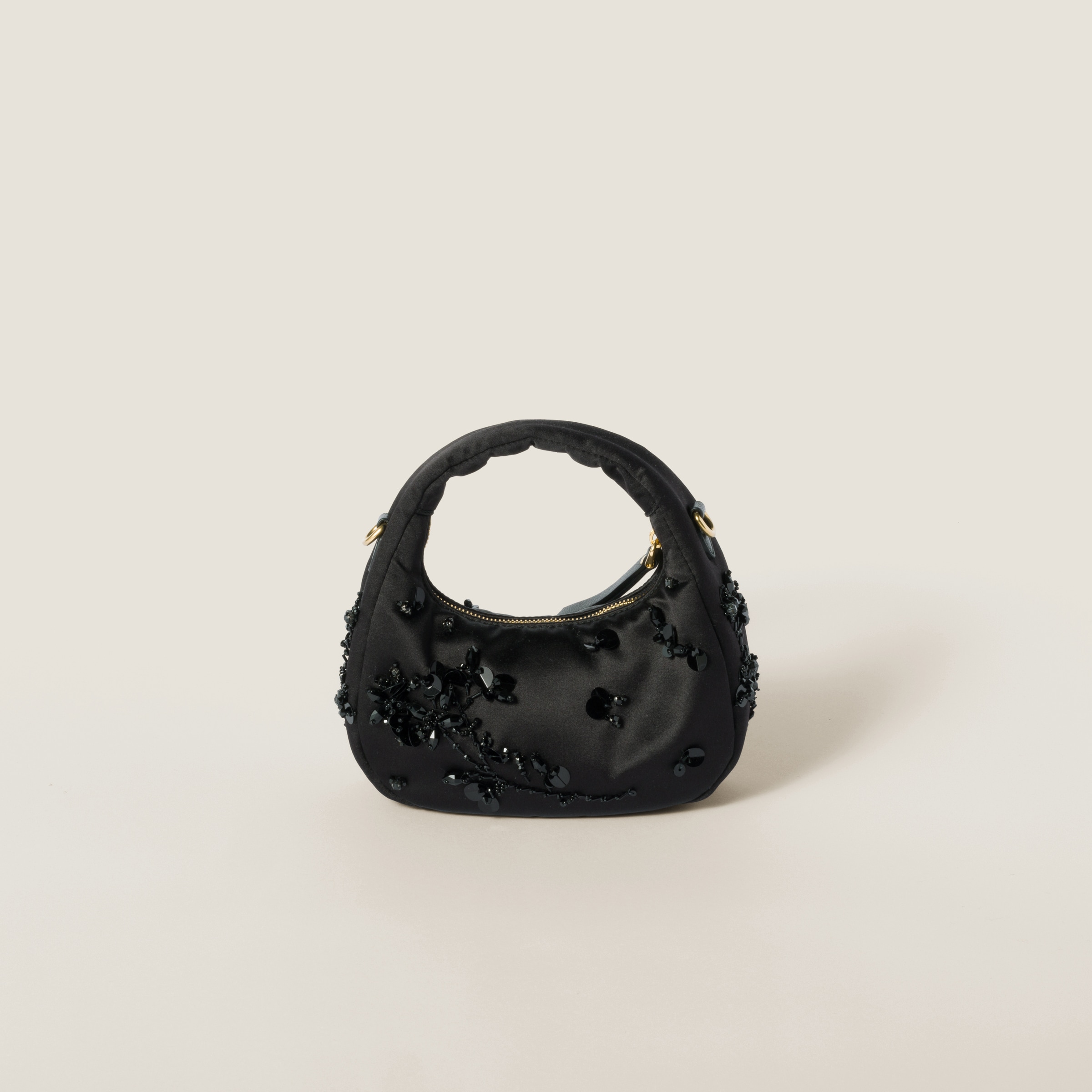 Black Wander Embroidered Duchesse Mini-bag | Miu Miu