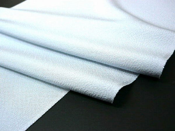 オンラインカタログ]【純国産繭】浜ちりめん 色無地 ブルーグレー色