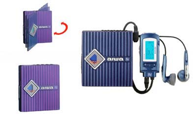 aiwa MDプレーヤー AM-HX55 動作品 乾電池ケース付き リモコン付き