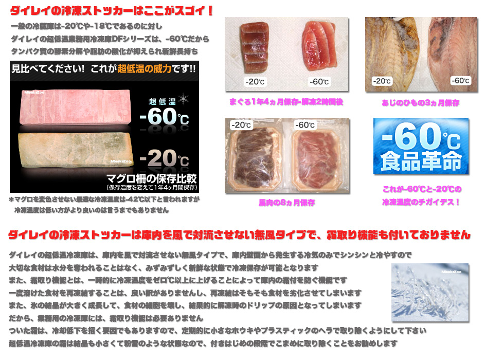マイナス60℃超低温冷凍庫｜ダイレイ｜まぐろフリーザー｜L-100。電動
