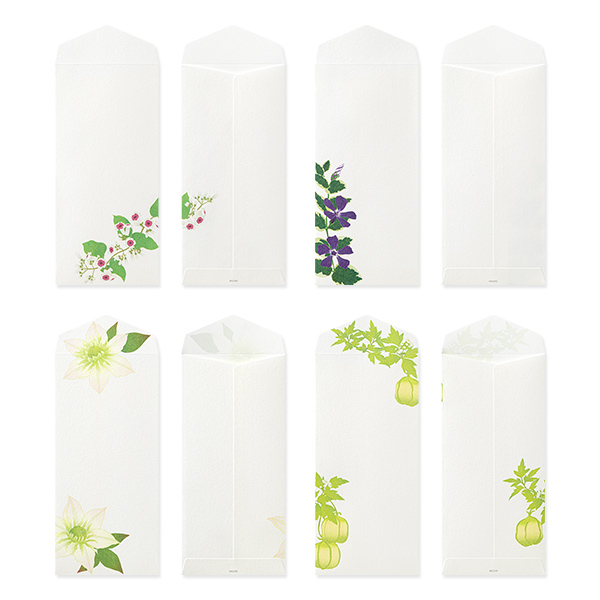 封筒｜紙シリーズ｜封筒 4柄入 夏の花柄 S4(87170006)｜ミドリ