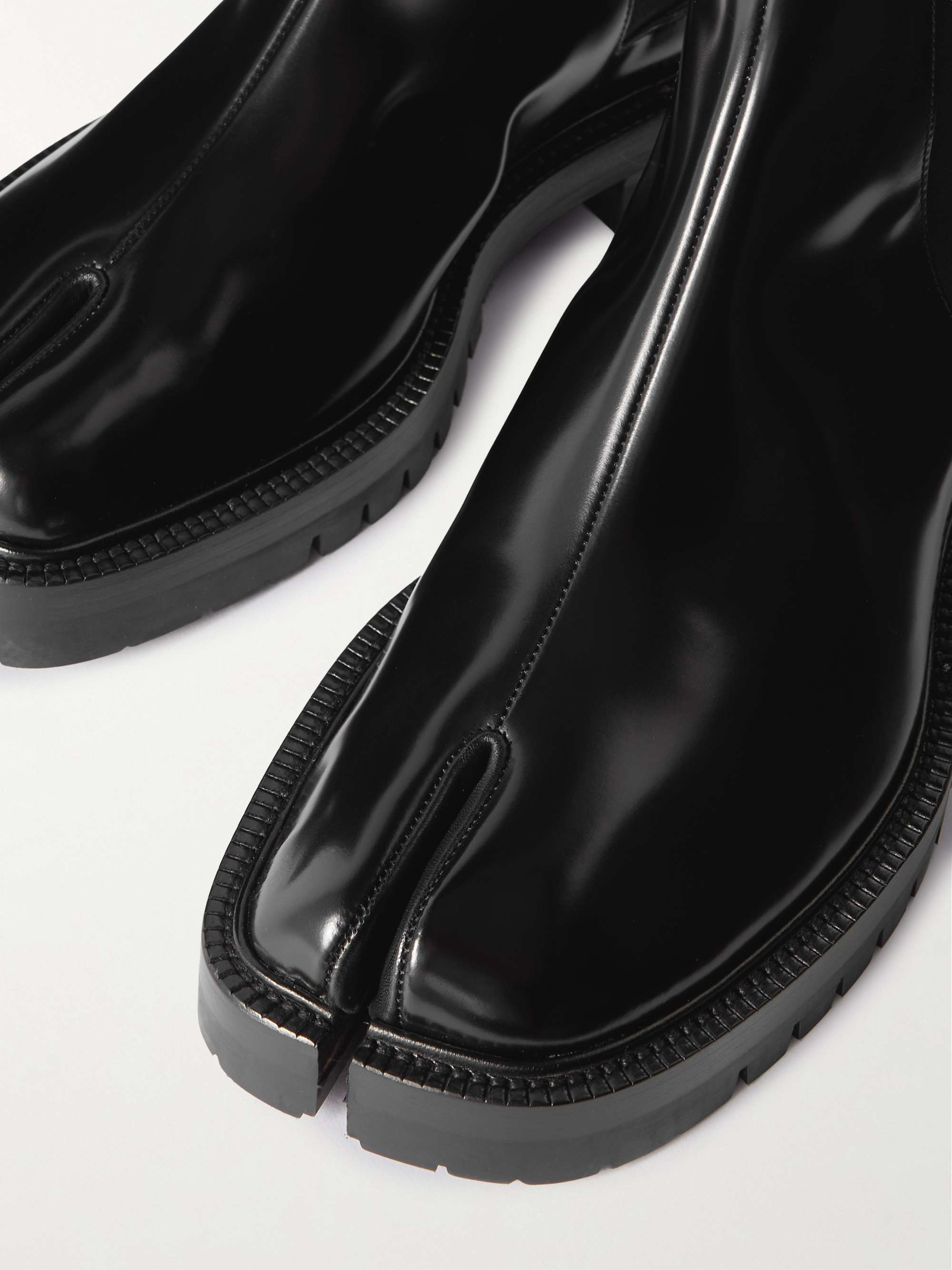 MAISON MARGIELA Tabi Patent-Leather Chelsea Boots for Men | MR PORTER