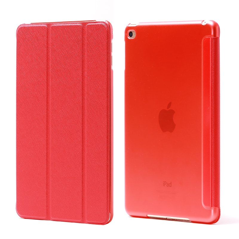 iPad mini 4 フラップケース 「Clear Note」 レッド｜スマホ