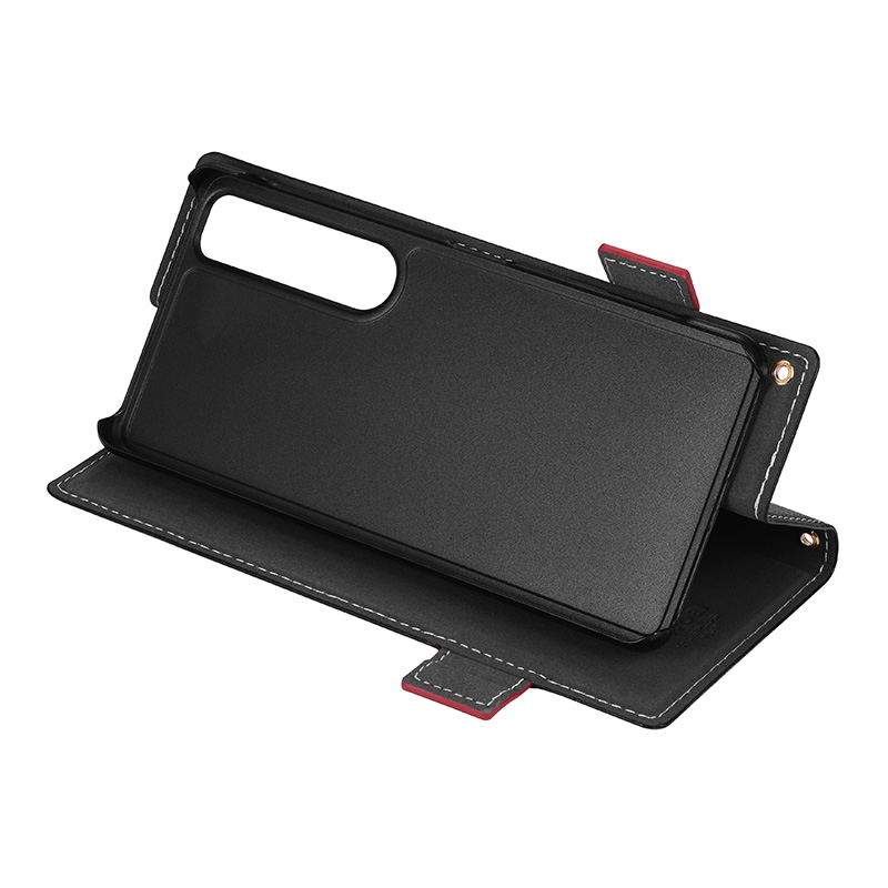 Xperia 1 VI 薄型・軽量PUレザー手帳ケース 「Twoal W」 ブラック