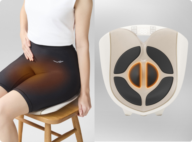 自分では鍛えにくい骨盤底筋を、座って、手軽に鍛える。骨盤底筋専用