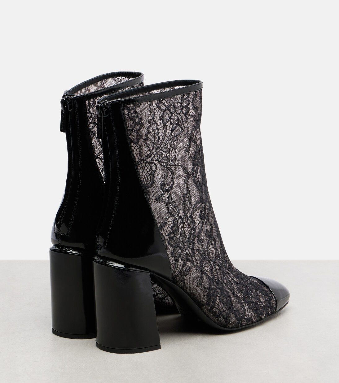 Kisu 85 leather-trimmed lace ankle boots in black - Jimmy Choo