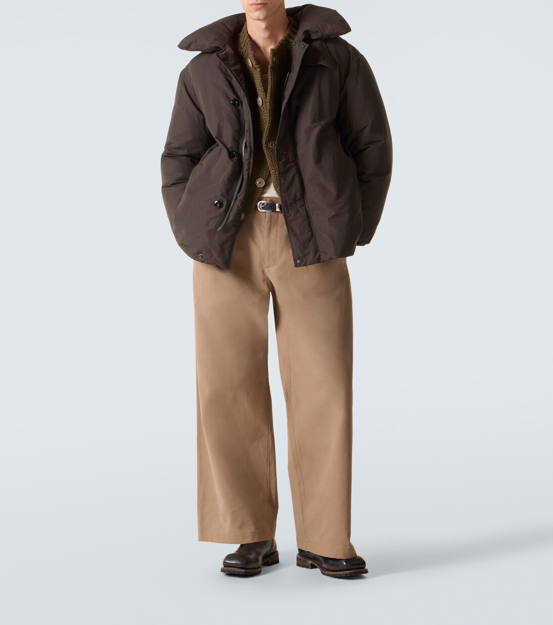 Oversized down jacket in brown - Lemaire | Mytheresa