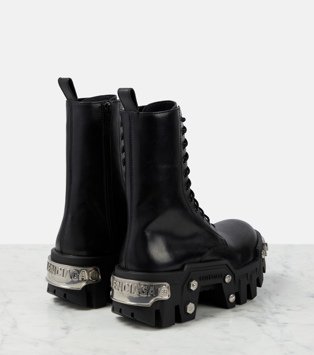 Bulldozer leather ankle boots in black - Balenciaga | Mytheresa