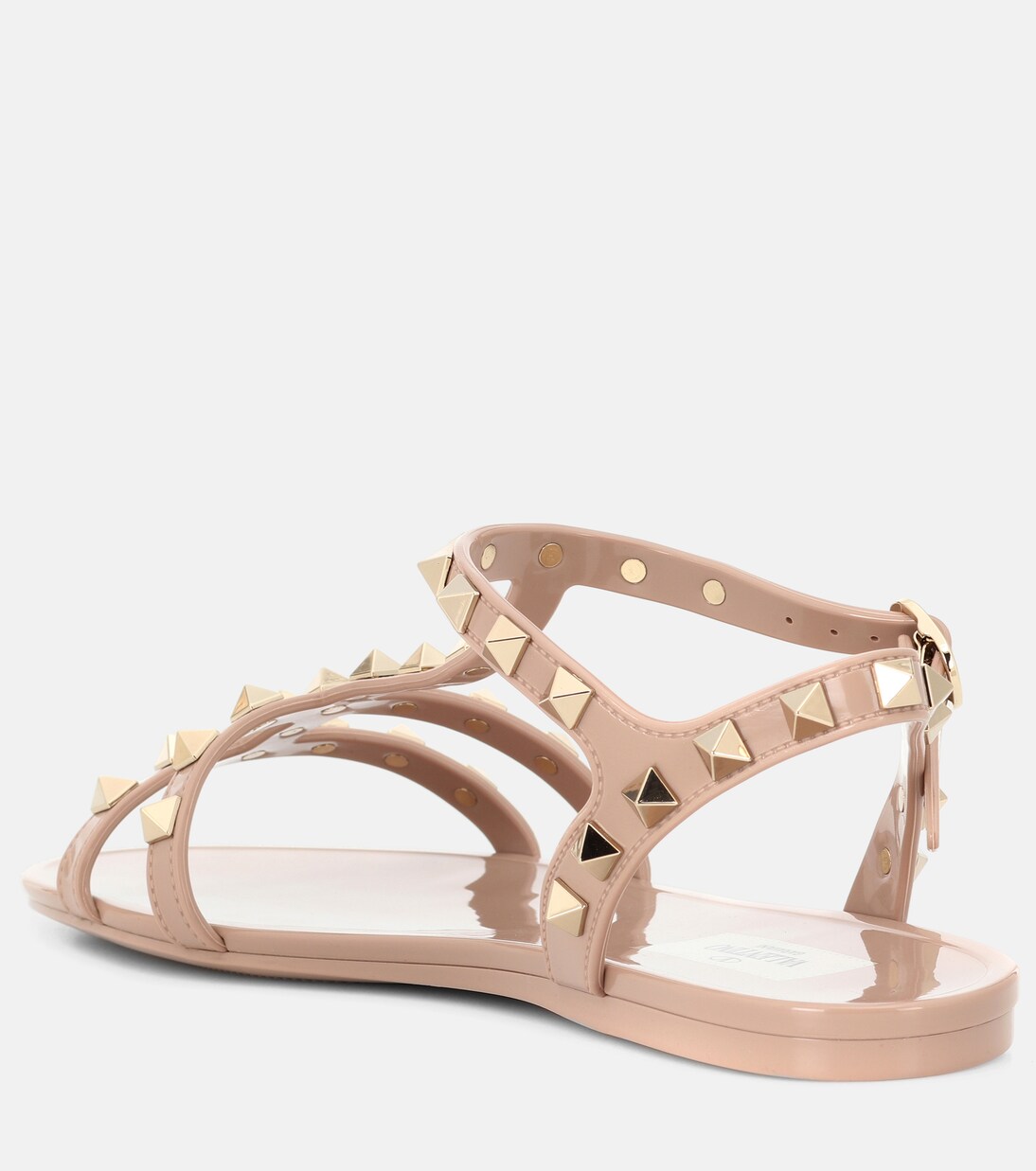 Valentino Garavani Rockstud jelly sandals in beige - Valentino