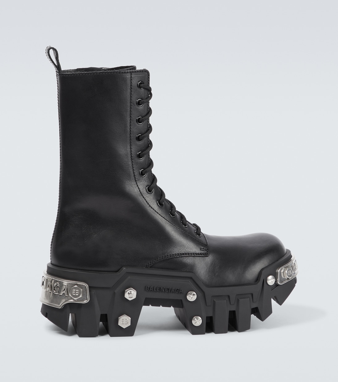 Bulldozer leather lace-up boots in black - Balenciaga | Mytheresa