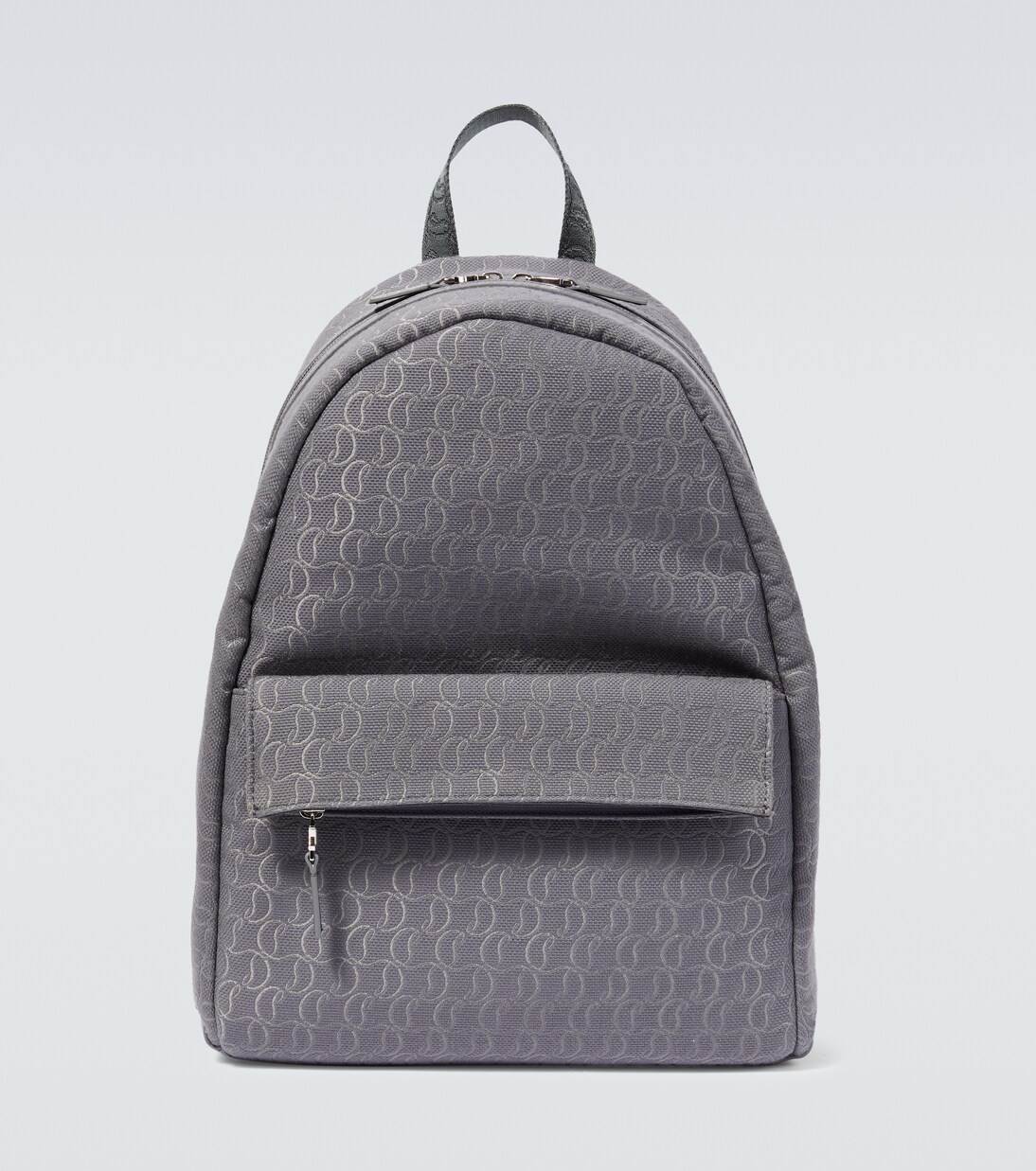 Zip N Flap logo jacquard backpack in grey - Christian Louboutin