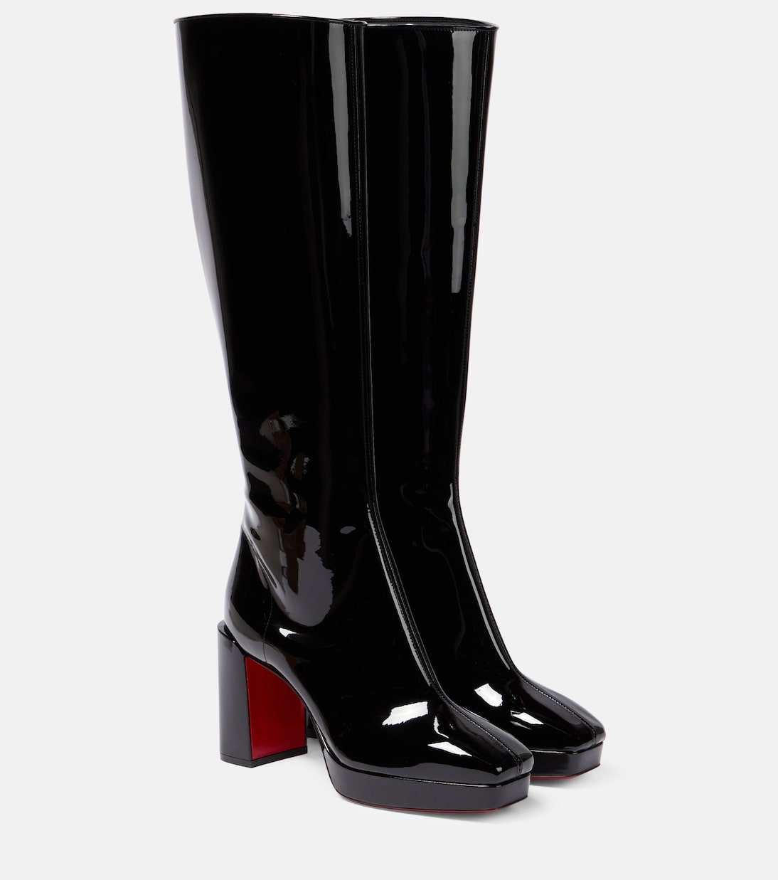 Alleo 90 patent leather knee-high boots in black - Christian