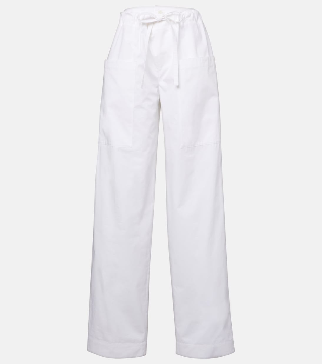 Cotton poplin wide-leg pants in white - Tods | Mytheresa