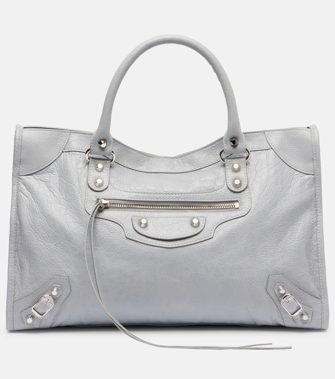 Le City Medium leather tote bag in grey - Balenciaga | Mytheresa