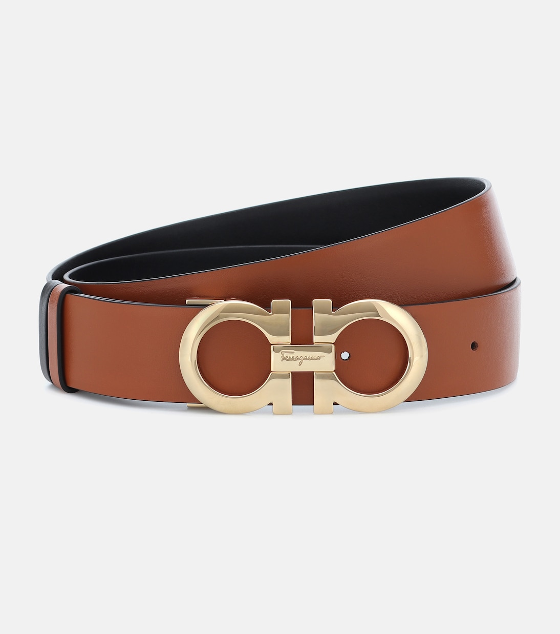 Gancini reversible leather belt in brown - Ferragamo | Mytheresa