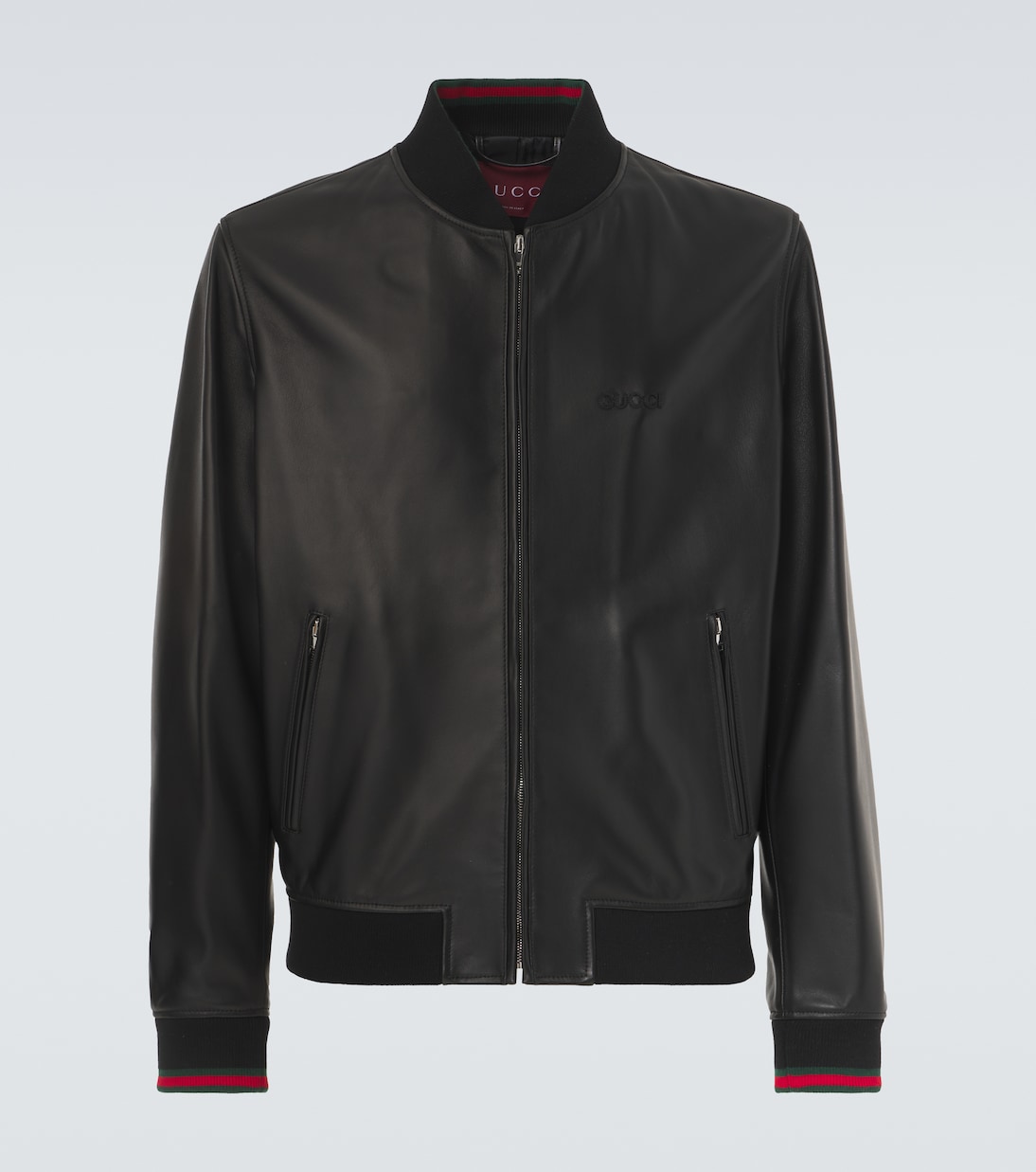 Leather bomber jacket in black - Gucci | Mytheresa