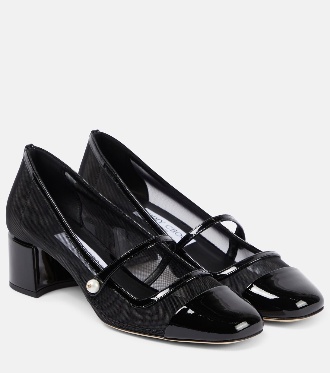 Elisa 45 mesh Mary Jane pumps in black - Jimmy Choo | Mytheresa