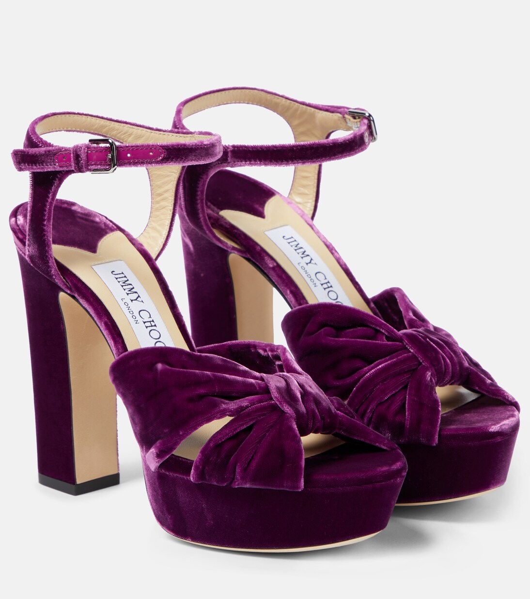 Heloise 120 velvet peep-toe pumps in purple - Jimmy Choo | Mytheresa