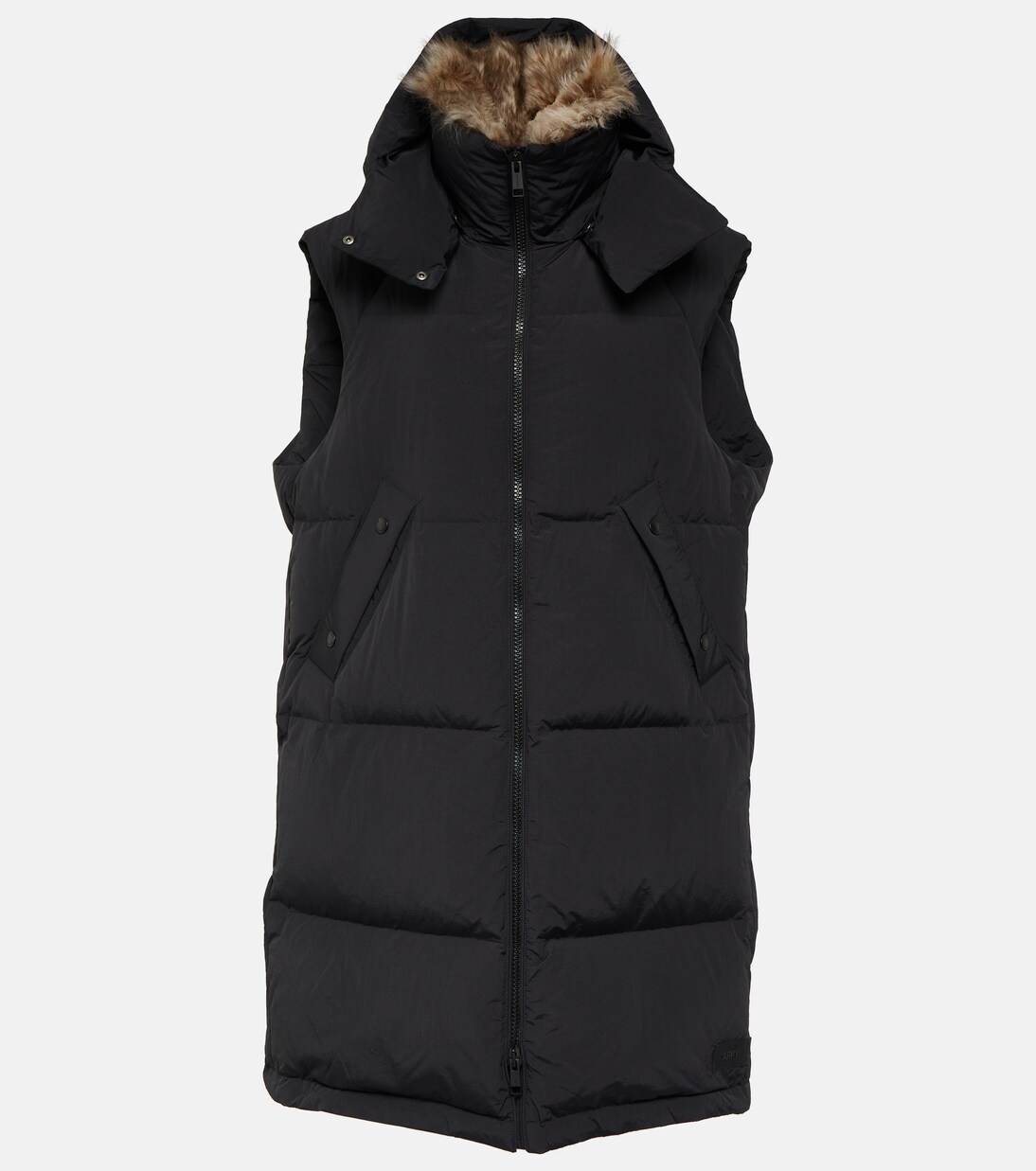 Shearling-trimmed down vest in black - Yves Salomon | Mytheresa