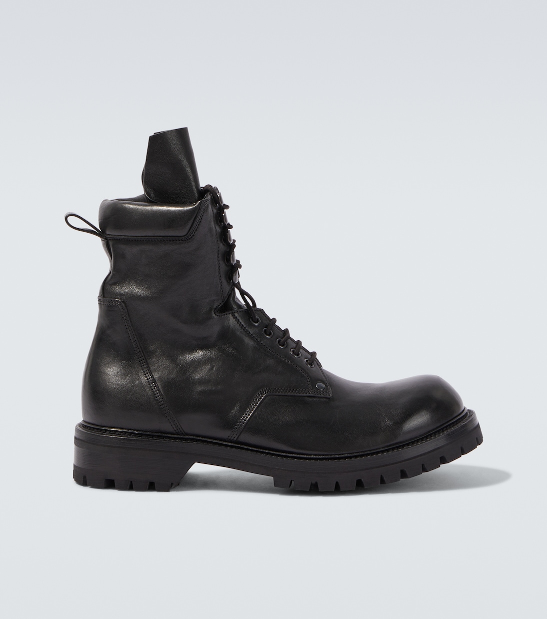 Leather combat boots in black - Rick Owens | Mytheresa