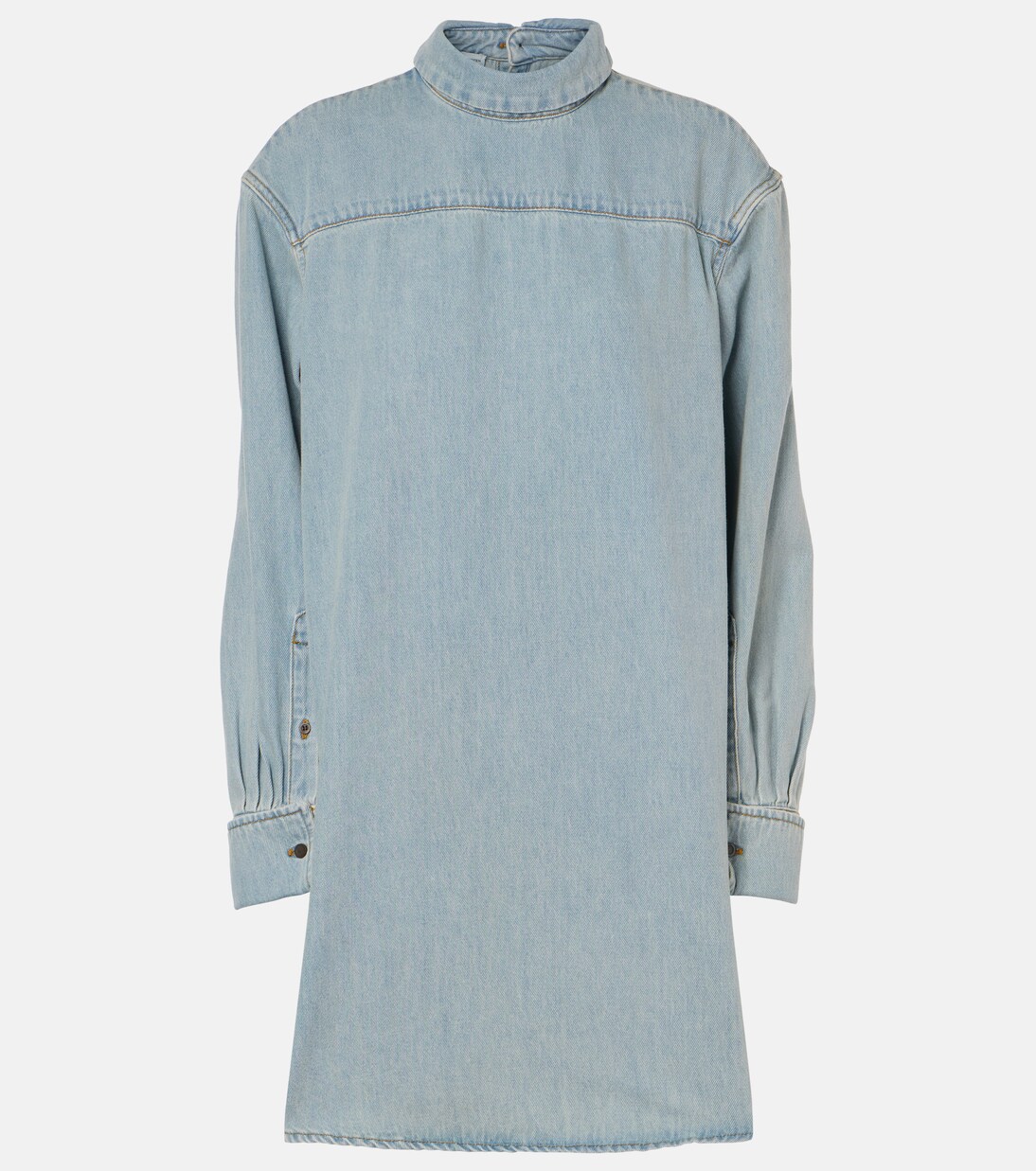 Denim turtleneck top in blue - Dries Van Noten | Mytheresa