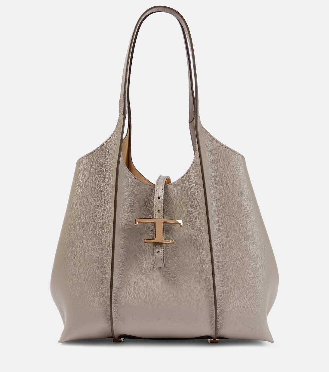 T Timeless Medium leather tote bag in grey - Tods | Mytheresa