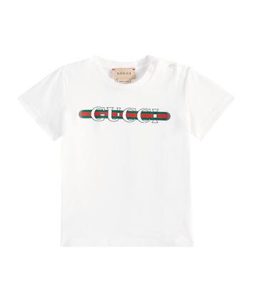 Baby logo cotton jersey T-shirt in multicoloured - Gucci Kids