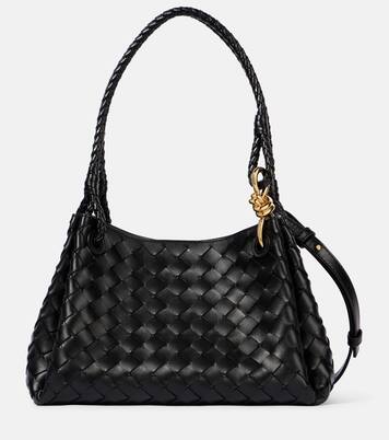 Parachute Medium Intrecciato leather tote bag in black - Bottega