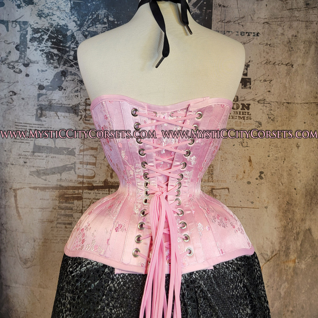 Corset MCC110 Pink brocade Underbust Corset